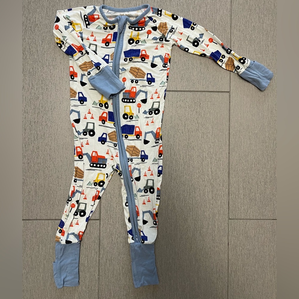 Little Sleepies trucks onesie (two way zipper) size 6-12mo